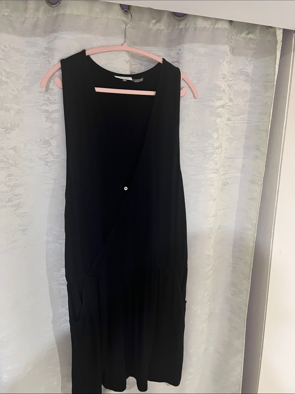 Calvin Klein Black Strapless-Look V-Neck Dress